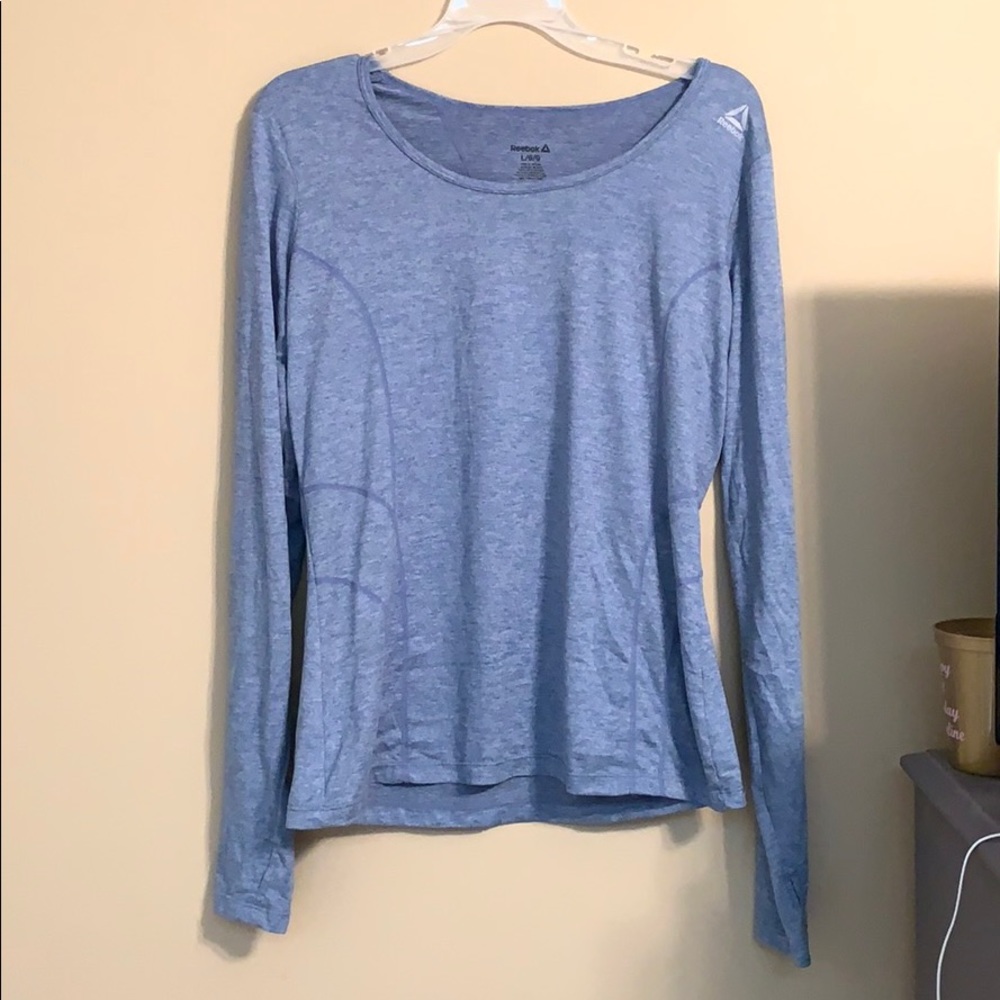 Blue and Pink Rebook Workout long sleeve